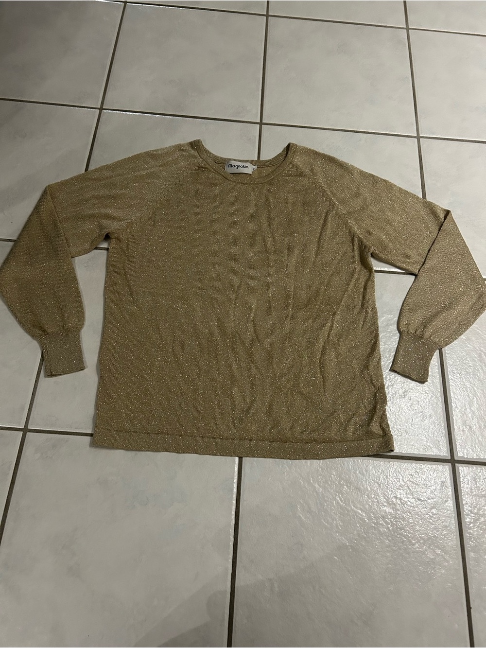 Magnolia Metallic Gold Crewneck Sweater